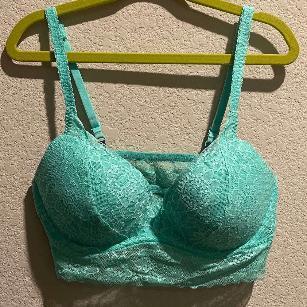 Teal Victoria Secret lace bralette S/P